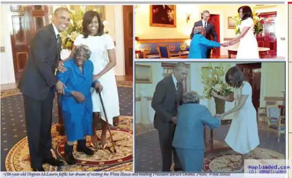 Touching!! See what Obama did to 106 years old woman when she visited him at the white house